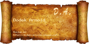Dodek Arnold névjegykártya