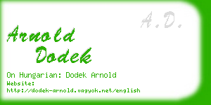 arnold dodek business card